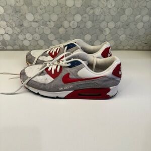 Men’s Nike Air Max 90 Red and White Shoes